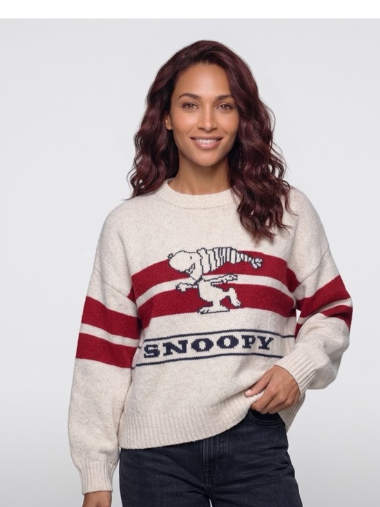 American Eagle Outfitters Sweaters - 181 American Eagle x Snoopy Cream & Red Graphic Crewneck Sweater